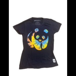 Rainbow Panda Graphic Bioworld Merchandising T-shirt Women's  XL Black